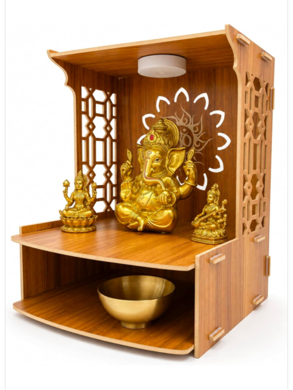 Wooden Pooja Mandir for Home, Tabletop Home Temple